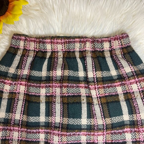 Women Wool Plaid Mini Skirt High Waisted Pencil Skirts Short Tight Bodycon Skirt - Picture 2 of 8
